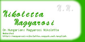 nikoletta magyarosi business card